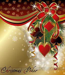 Casino background with poker christmas balls - vector EPS clipart