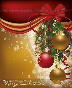 Christmas red golden card background  - vector clipart