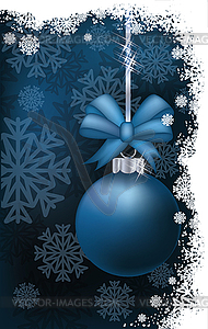 Winter banner with xmas ball, illustration - vector image