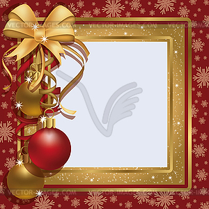 Рождественские поздравительные скрапбукинга фоторамка - изображение в векторе / векторный клипарт