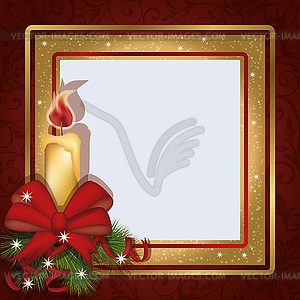 Christmas invitation photo frame scrapbooking, vector - vector clip art