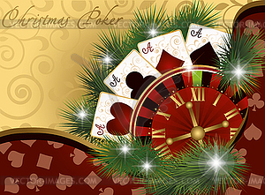 Christmas poker postcard  - vector clip art