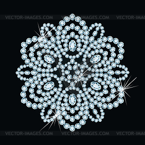 Снежинка из бриллиантов - векторное изображение EPS