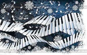 Winter music card illustration - vector image