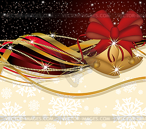 Christmas card with golden bells - vector EPS clipart