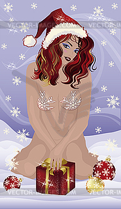 Sexy Christmas girl - vector image