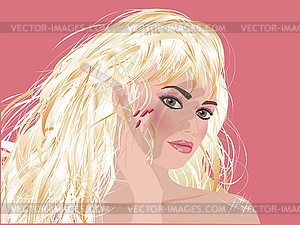 Blonde glamour fashion  girl , illustration - vector clipart