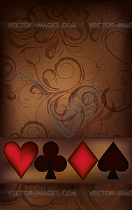 Casino greeting card with poker elements,  - vector clipart