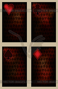 Set vintage poker cards, illustration - vector image