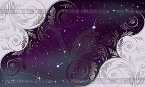 Sparkling nights sky card, illustration - vector clipart