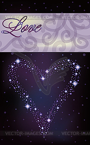 Love invitation card, heart of the stars - vector clipart / vector image