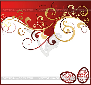 Red gold easter background ,  - vector clipart