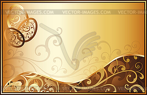 Easter golden banner, illustration  - vector clip art