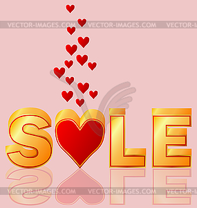 Valentines day sale, illustration - vector image