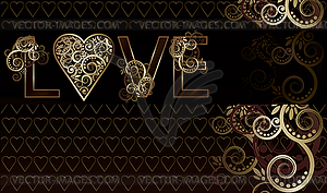 Love greeting card, vector illustration - vector clipart / vector image