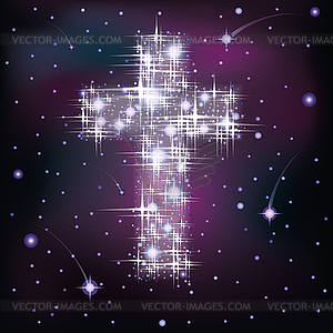 Starry Cross, vector illustration - vector clipart