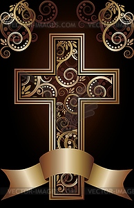 Christian cross card, vector illustration  - vector clip art