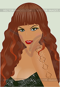 Sexy girl with poker tattoo. vector illustration - vector clipart