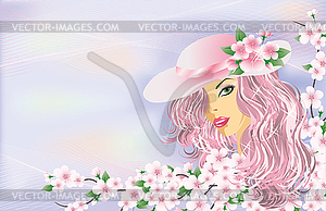 Spring girl, vector illustration - vector clipart