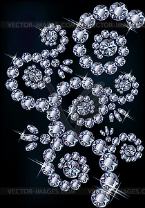 Diamond greeting floral card, vector illustration  - vector clipart / vector image