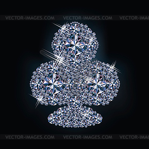 Diamond clubs poker card , vector illustration - vector image