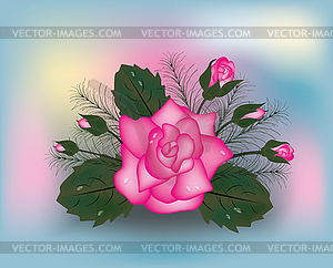 Pink rose background, vector illustration - vector clipart