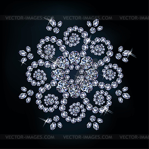 Precious Diamond flower, vector illustration  - vector clipart