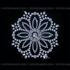 Diamond flower, vector illustration  - vector image