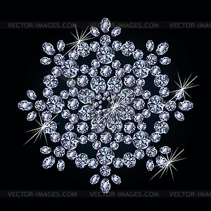 Brilliant diamond flower, vector illustration - vector clip art