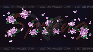 Spring sacura banner, vector illustration - vector clipart