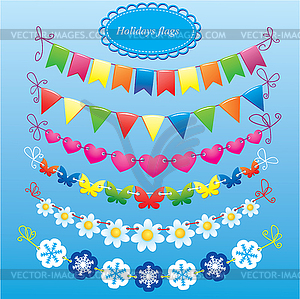 Set of garlands - vector image