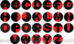 Vinyl record letters - vector clip art