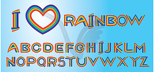 Rainbow letters. Please, look rainbow borders for - vector image