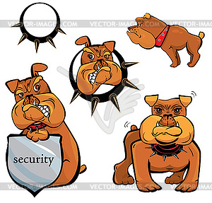 Set of Bulldog cartoons - vector image