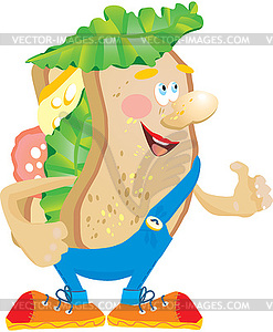 Hamburger cartoon - vector clipart / vector image