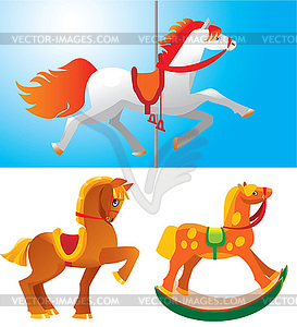 Toy horses  - vector clipart