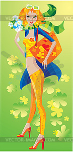 Spring girl - vector clipart