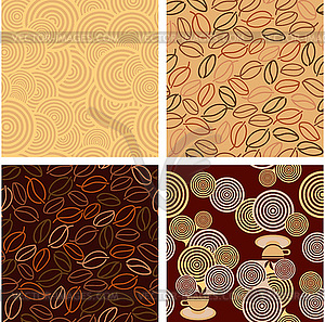 4 seamless pattern for Coffee style design - vector clipart