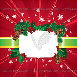 Abstract Christmas and New Year red background - vector clip art