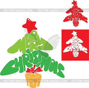 Abstract Merry Christmas card - Christmas tree is - vector clipart