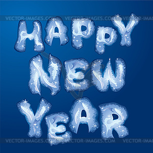 Postcard Happy New Year - words are made by - royalty-free vector image