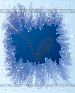 Christmas hoarfrost background on window glass - vector clipart