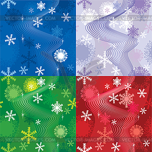 Set of 4 snow backgrounds - vector clipart