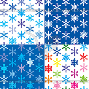 Set of 4 snow backgrounds - stock vector clipart