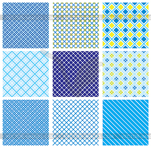 Set of seamless patterns with fabric checked - vector image