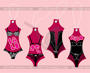 Set of underwear collection for women - Sexy vintag - vector image
