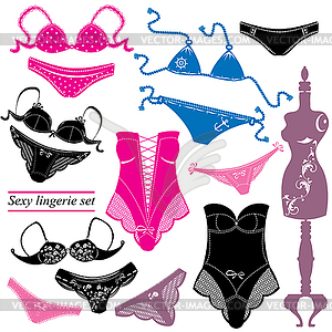 Women underwear clipart vector design illustration. Underpants set. Vector  Clipart Print