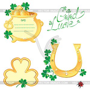 Set of Frames for Saint Patrick`s day design with - vector image