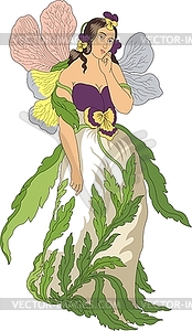 Pansy - woman as flower - vector image