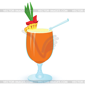 Pineapple cocktail - vector clipart